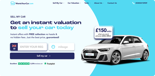 BigWantsYourCar.com homepage