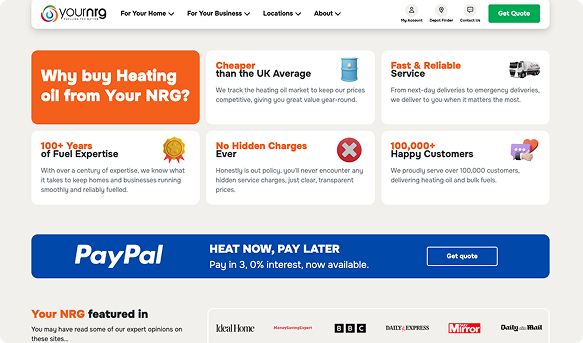 Your NRG why buy heating oil section
